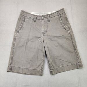 American Eagle Longer Length Shorts Men's 30 Gray Chino 11.5" Casual Cotton